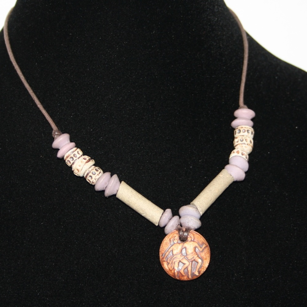Vintage Gemini Cord necklace 16"